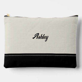 Custom black beige personalized preppy stylish zubehörtasche