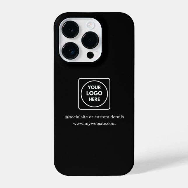 Custom Black Business Logo Promo iphone case Hülle (Rückseite)