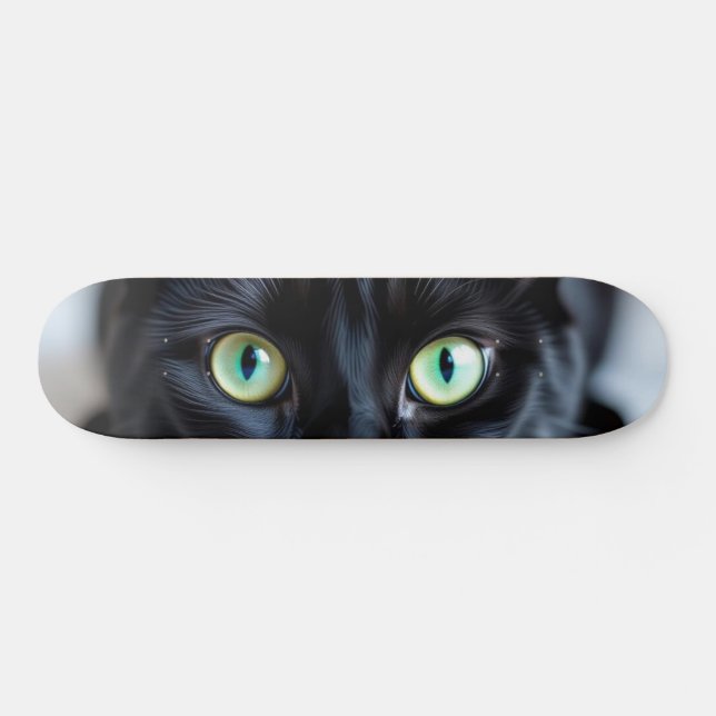 Custom Black Cat Eyes Kitty Pet Foto Skate Deck Skateboard (Horizontal)