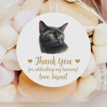 Custom Black Cat Gastgeschenk Hochzeit Stickers
