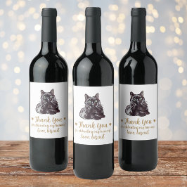 Custom Black Cat I do to Wedding Wine Label Weinetikett