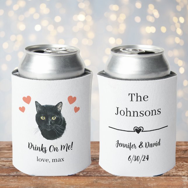 Custom Black Cat Pet Wedding Can Cooler Dosenkühler (Von Creator hochgeladen)