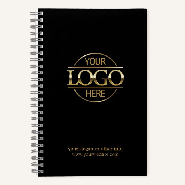 Custom Black Company Business Logo Promotional Notizbuch (Vorderseite)