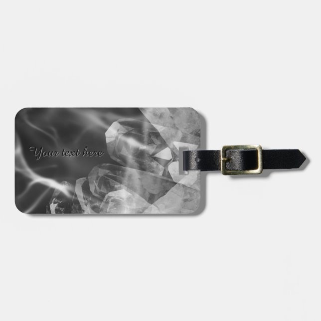 Custom black crystal luggage tag gepäckanhänger (Vorderseite horizontal)