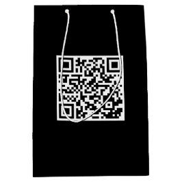 Custom Black Gift Bag mit QR Code Mittlere Geschenktüte