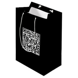 Custom Black Gift Bag mit QR Code Mittlere Geschenktüte