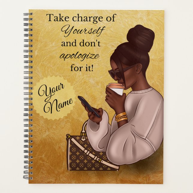Custom Black Girl Planner Planer (Vorderseite)