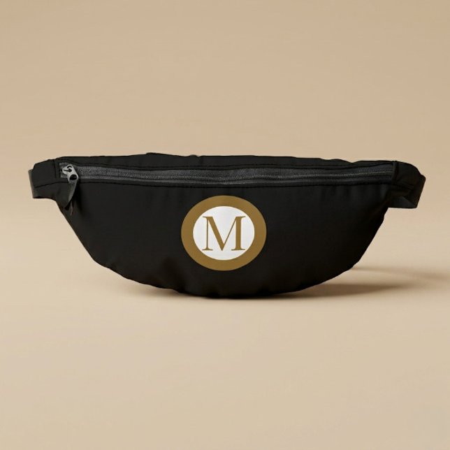 Custom Black & Gold Center Seal Monogram Bauchtasche (Von Creator hochgeladen)