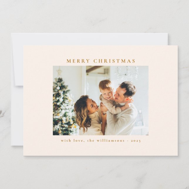 Custom Black Gold Ornaments Foto Weihnachten (Vorderseite)