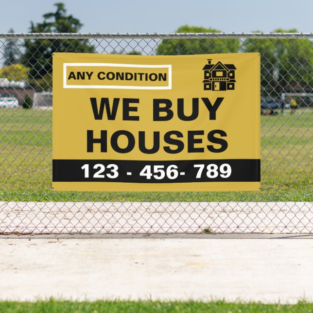 Custom Black Gold We Buy Houses Real Estate Invest Banner (Insitu)