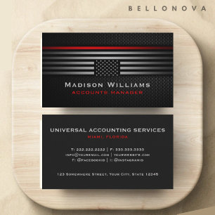 Custom Black Gray Red The USA America Flag Premium Visitenkarte