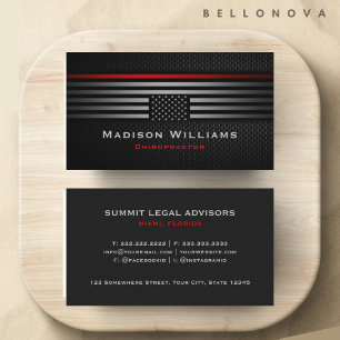 Custom Black Gray Red The USA America Flag Premium Visitenkarte
