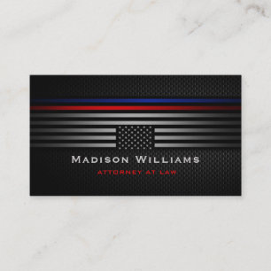 Custom Black Gray The USA Flag Law Office Visitenkarte