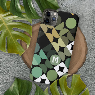 Custom Black Green Aquamarin Blue Retro Art Muster iPhone 11Pro Max Hülle