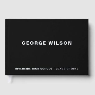 Custom Black High School Grad Party Abschluss Gästebuch
