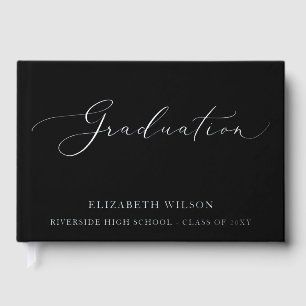 Custom Black High School Grad Party Abschluss Gästebuch