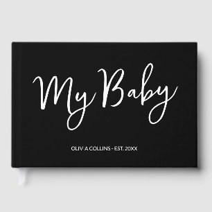 Custom Black Keepake Script Baby Book for Mother Gästebuch