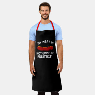 Custom Black Koch Mens Rub My Meat Funny Novelty Schürze