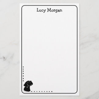 Custom Black Lab Cute Dog Art Stationery Briefpapier