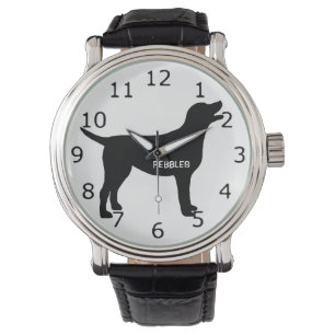 CUSTOM Black Lab Silhouette Armbanduhr