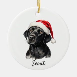 Custom Black Labrador Keramik Ornament