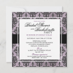 CUSTOM Black Lace Bachelorette/Brautparty V2 Einladung