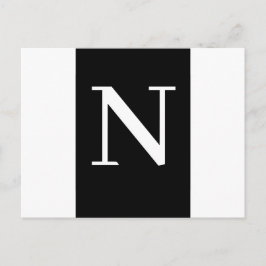 Custom Black Modern Minimalist Letter Design Postkarte