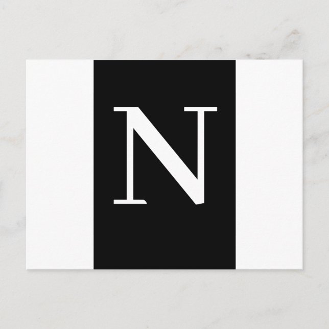 Custom Black Modern Minimalist Letter Design Postkarte (Vorderseite)