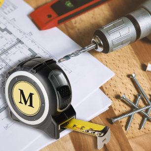 Custom Black Monogram DIYers Carpenters Crafters Maßband