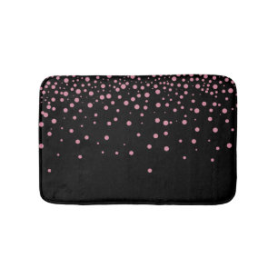 Custom Black Pink Glitzer Confetti Personalisiert Badematte