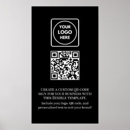 Custom Black QR Code | Professional Business Poster