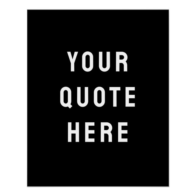 Custom Black Quote Art Personalisiert Wall Artwork Poster (Vorderseite)