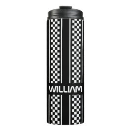 Custom Black Race Sport Strip Thermosbecher