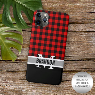 Custom Black Red Buffalo Lumberjack Kariertes Must iPhone 12 Hülle