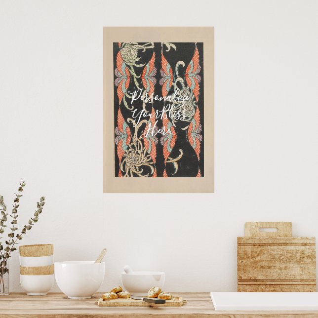 CUSTOM Black & Red Butterfly Kaleidoscope Art  Poster (Küche)