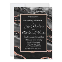Custom Black Rose Gold Foil Agate Hochzeit