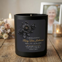 Custom Black Rose Remembrance Candle Sticker