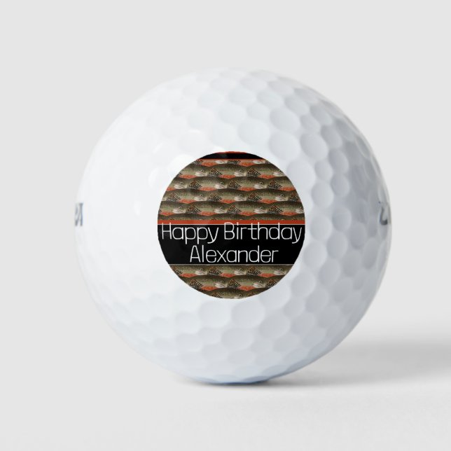 Custom Black Rust Fisherman's Geschenkfliegenfisch Golfball (Vorderseite)