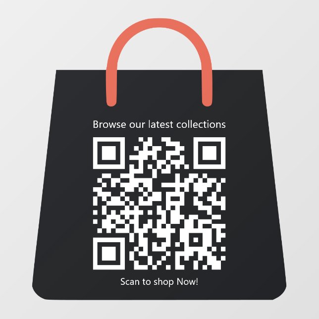 Custom Black Shopping Bag geformt Werbeshop Fensteraufkleber (Blatt)