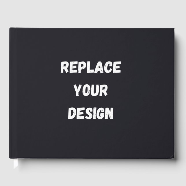 Custom black simple Design Add Photo or Text Gästebuch (Vorderseite)