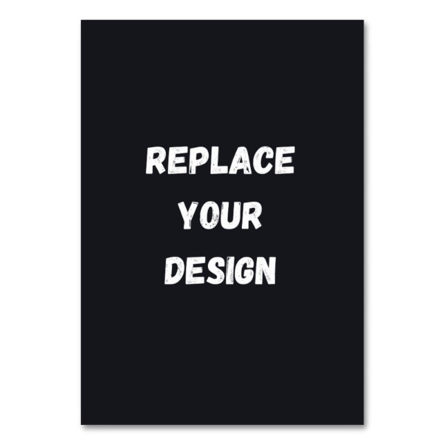 Custom black simple Design Add Photo or Text Tischnummer (Vorderseite)