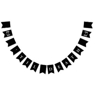 Custom Black Skeleton Decoration Til Death Wedding Wimpelkette