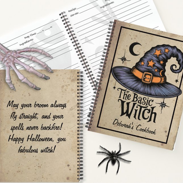 Custom Black Spooky Fright Script Halloween Hexe Notizbuch (Von Creator hochgeladen)