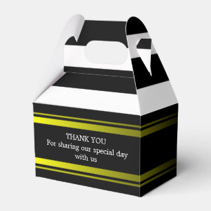 Custom Black Stripes Wedding Gable Favor Box Geschenkschachtel