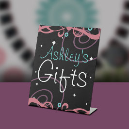 Custom Black Sweet 16 Geburtstag Sockelschild