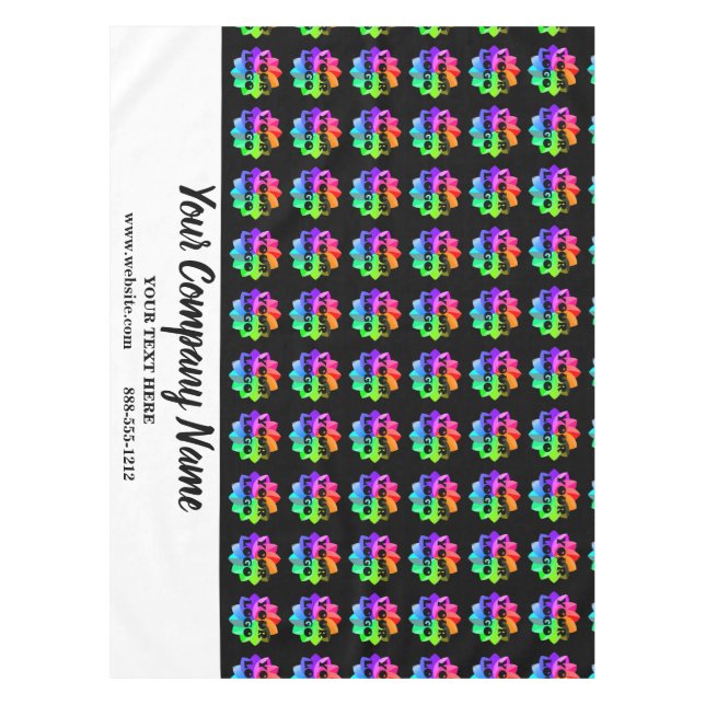 Custom Black Trade Show Tablecloge Logo Business Tischdecke (Vorderseite)