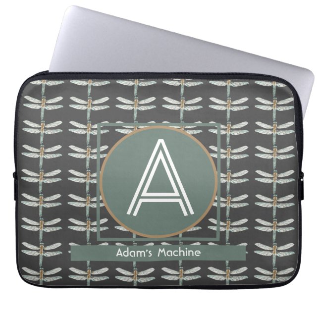 CUSTOM BLACK TRENDY DRAGONFLY LAPTOPSCHUTZHÜLLE (Vorderseite)