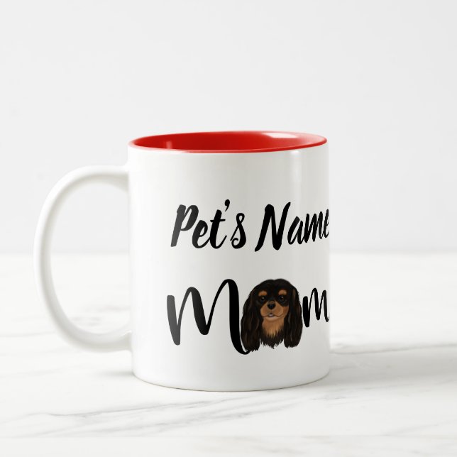 Custom Black und Tan Cavalier King Charles  Zweifarbige Tasse (Links)