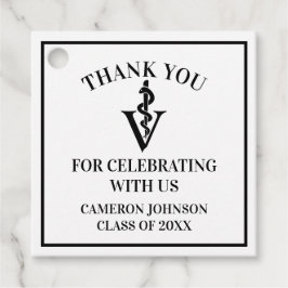 Custom Black Veterinary School Graduation Party Geschenkanhänger