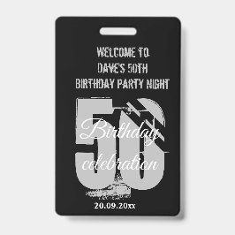 Custom Black VIP Pass Geburtstagsparty Einladung Ausweis